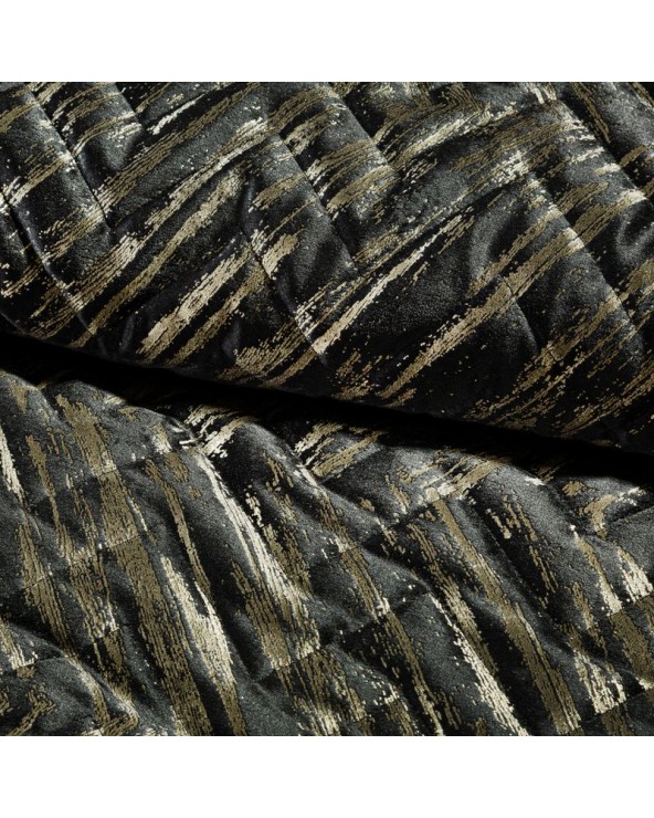 Narzuta velvet 220x240 Agata 1 czarna/złota