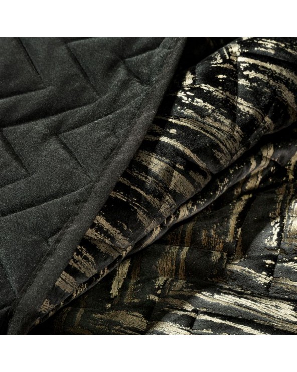 Narzuta velvet 220x240 Agata 1 czarna/złota