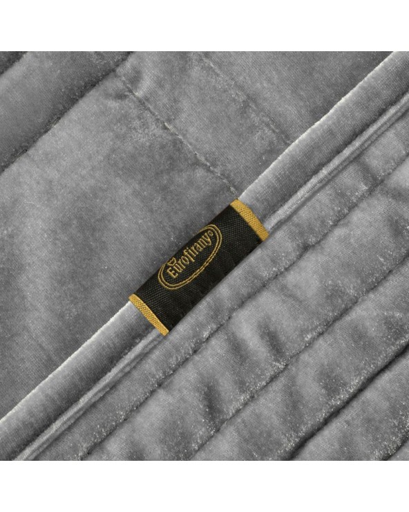 Narzuta velvet 170x210 Kristin 2 srebrna