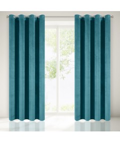 Zasłona welwetowa Velvet 140x250 turkusowa z przelotkami