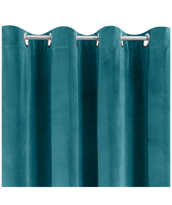 Zasłona welwetowa Velvet 140x250 turkusowa z przelotkami