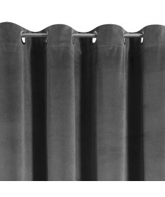 Zasłona welwetowa Velvet 140x250 stalowa z przelotkami