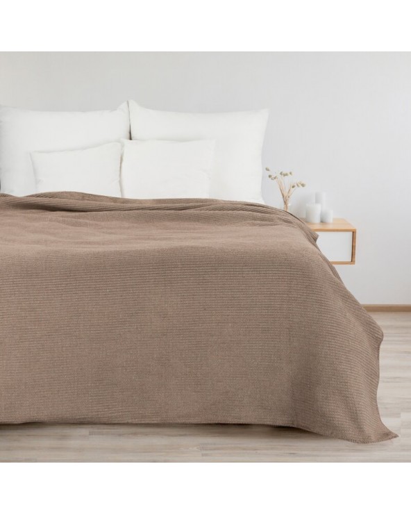 Koc bawełna 150x200 Amber ciemnobeżowy Eurofirany Koc bawełna 150x200 Amber ciemnobeżowy