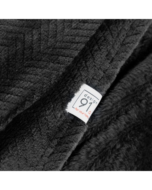 Koc pluszowy 170x210 Cindy 5 czarny