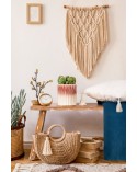 Poszewka płócienna 45x45 Boho 3 kremowa