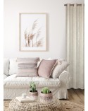 Poszewka płócienna 45x45 Boho 4 pudrowa/stalowa