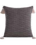 Poszewka płócienna 45x45 Boho 6 czarna