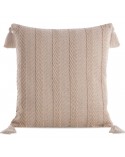Poszewka płócienna 45x45 Boho 8 beżowa