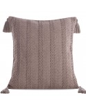 Poszewka płócienna 45x45 Boho 8 brązowa