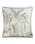 Poszewka płócienna 45x45 Coloni naturalna/zielona