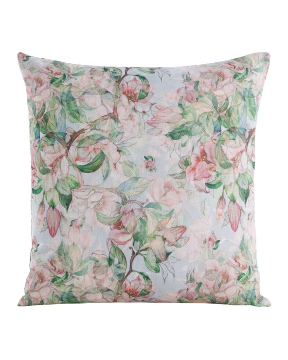 Poszewka płócienna 45x45 Flore 10 zielona/różowa Eurofirany Poszewka płócienna 45x45 Flore 10 zielona/różowa