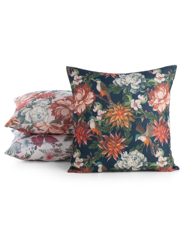 Poszewka płócienna 45x45 Flore 12 ciemnoróżowa 