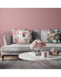 Poszewka płócienna 45x45 Flore 12 ciemnoróżowa 