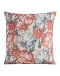 Poszewka płócienna 45x45 Flore 14 ciemnoróżowa