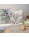 Poszewka płócienna 45x45 Len 9 beżowa/niebieska