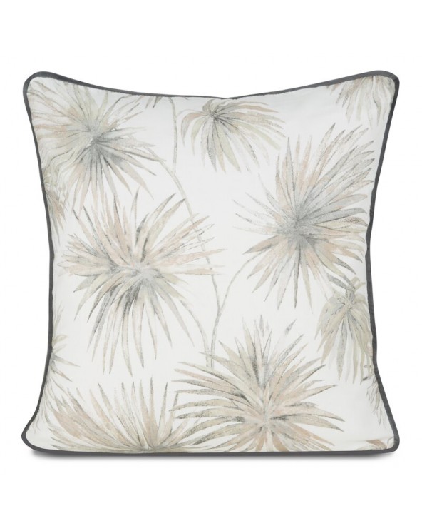 Poszewka bawełna 45x45 Palm kremowa/popielata 