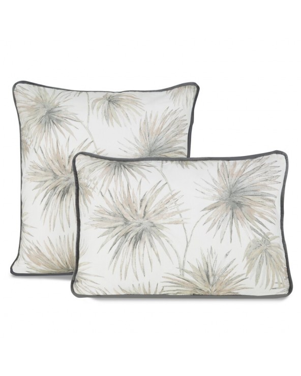 Poszewka bawełna 45x45 Palm kremowa/popielata 