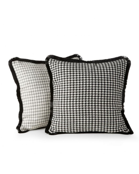 Poszewka 45x45 Pepitka 2A czarna/biała