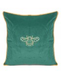 Poszewka velvet 45x45 Stela ciemnozielona/złota 