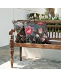 Poszewka velvet 45x45 Velvet 63 grafitowa/pudrowa