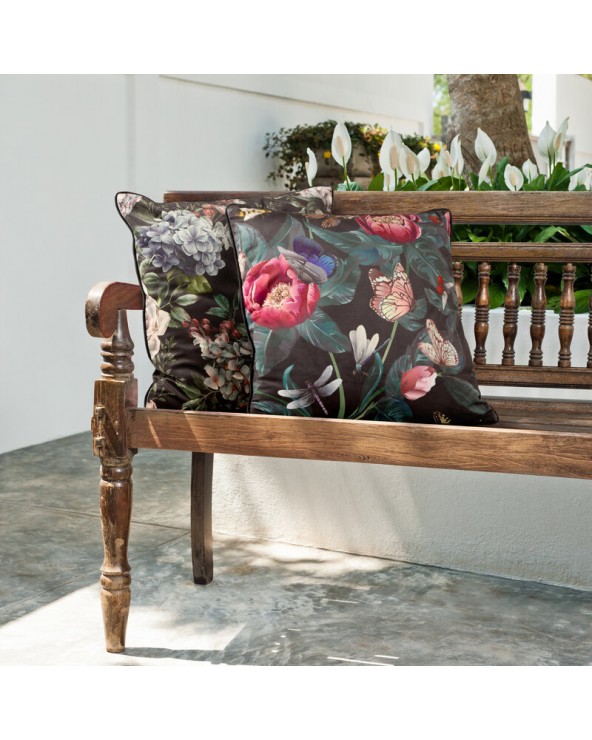 Poszewka velvet 45x45 Velvet 63 grafitowa/pudrowa