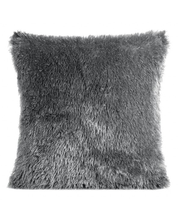 Poszewka futrzana 40x40 Tiffany stalowa