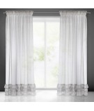 Firana z falbanami Raja 140x270 srebrna