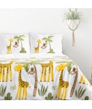 Pościel bawełna Giraffe 160x200 + 2x70x80 z zamkiem