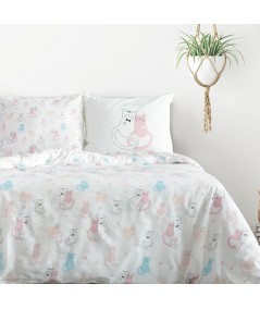 Pościel bawełna Kitty 160x200 + 2x70x80 z zamkiem