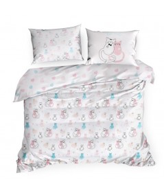 Pościel bawełna Kitty 160x200 + 2x70x80 z zamkiem