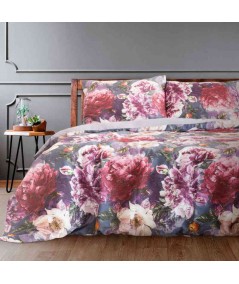 Pościel satyna bawełniana Peonia 160x200 + 2x70x80 z zamkiem