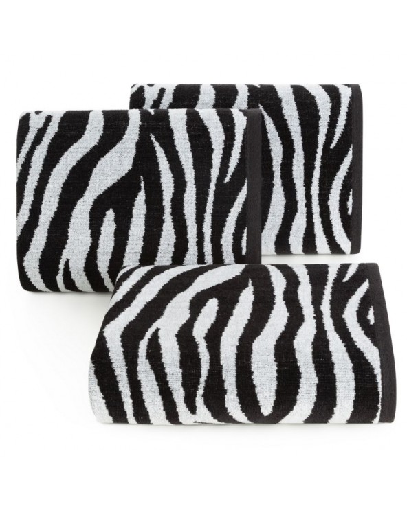 Ręcznik bawełna 70x140 Zebra czarny/biały Eurofirany Ręcznik bawełna 70x140 Zebra czarny/biały