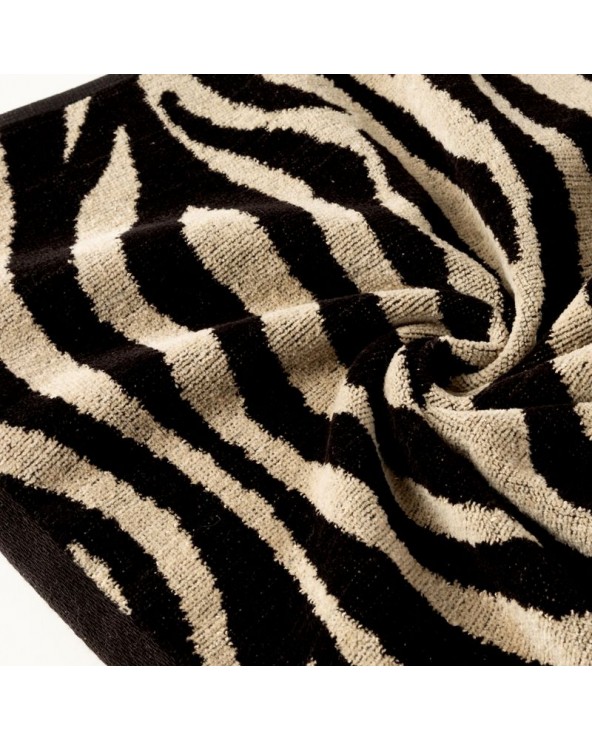 Ręcznik bawełna 70x140 Zebra czarny/beżowy Eurofirany Ręcznik bawełna 70x140 Zebra czarny/beżowy