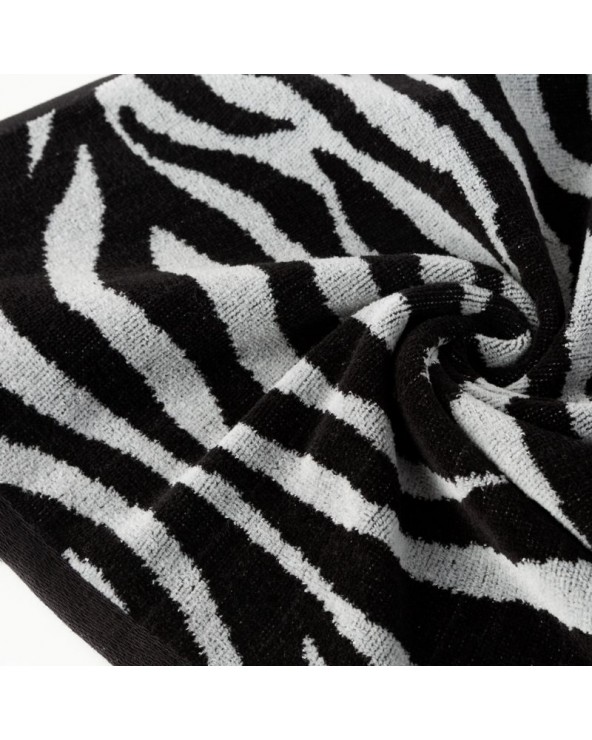 Ręcznik bawełna 70x140 Zebra czarny/stalowy