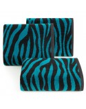 Ręcznik bawełna 50x90 Zebra czarny/turkusowy
