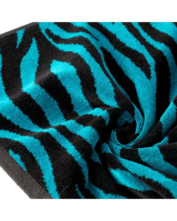 Ręcznik bawełna 50x90 Zebra czarny/turkusowy Eurofirany Ręcznik bawełna 50x90 Zebra czarny/turkusowy