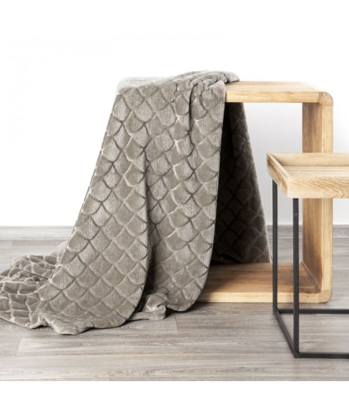 Koc pluszowy Mery 170x210 ciemnobeżowy