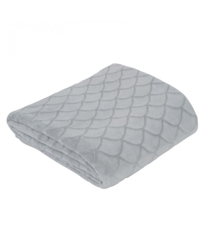Koc pluszowy Mery 200x220 srebrny