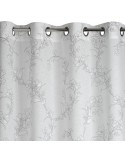 Zasłona płócienna 140x250 Fiore biała/popielata Eurofirany