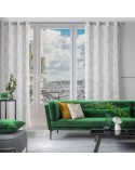 Zasłona płócienna 140x250 Fiore biała/popielata Eurofirany