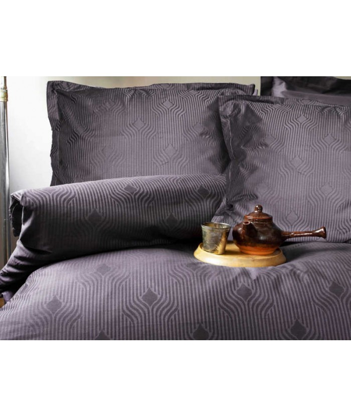 Pościel satyna żakardowa Botilo Grey 160x200 + 2x70x80 Luxury Premium