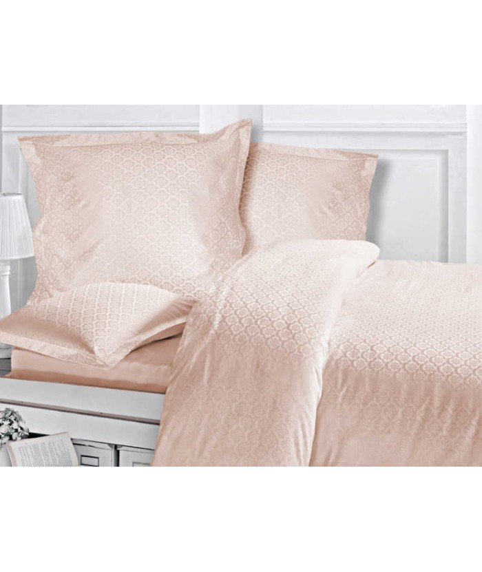 Pościel satyna żakardowa Monte Pink 160x200 + 2x70x80 Luxury Premium