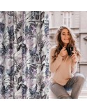 Zasłona płócienna 135x270 Lilia biała/fioletowa Eurofirany