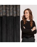 Zasłona welwetowa 140X250 Liza czarna/złota Eurofirany