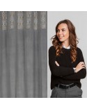 Zasłona welwetowa 140X250 Liza stalowa/złota Eurofirany