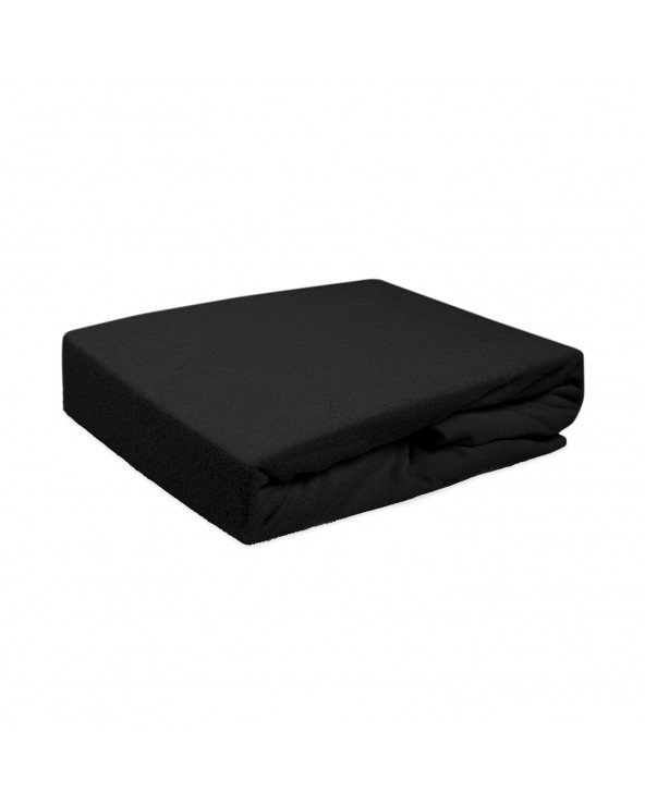 Prześcieradło bawełna frotte 60x120x5 z gumką czarne Darymex