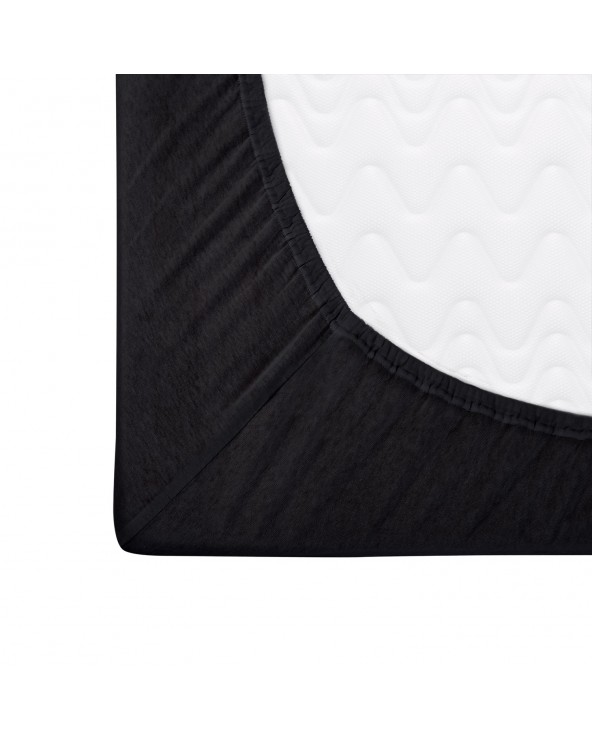 Prześcieradło bawełna jersey 70x140x5 z gumką czarne Darymex