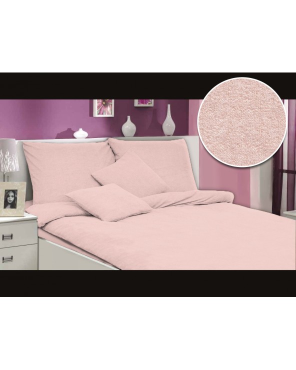 Pościel frotte 200x220 + 2x70x80 bladoróżaowa Darymex