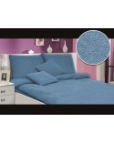 Pościel frotte 200x220 + 2x70x80 niebieska Darymex