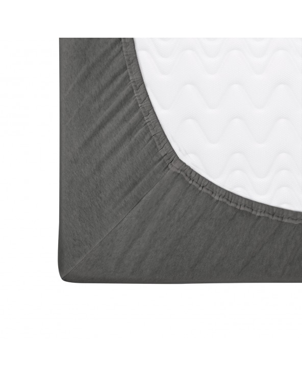 Prześcieradło bawełna jersey 70x140x5 z gumką jasnoszare Darymex